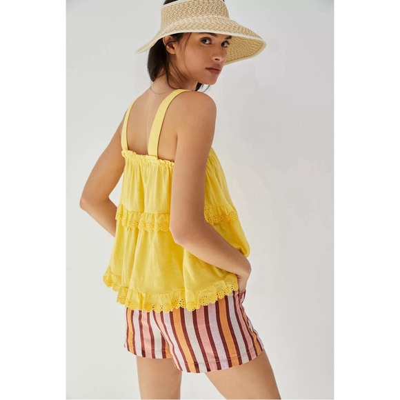 Anthropologie Tiered Eyelet Tank Yellow NWT Size XL - Picture 4 of 14